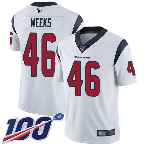 Houston Texans Limited White Men Jon Weeks Road Jersey NFL Football #46 100th Season Vapor Untouchable